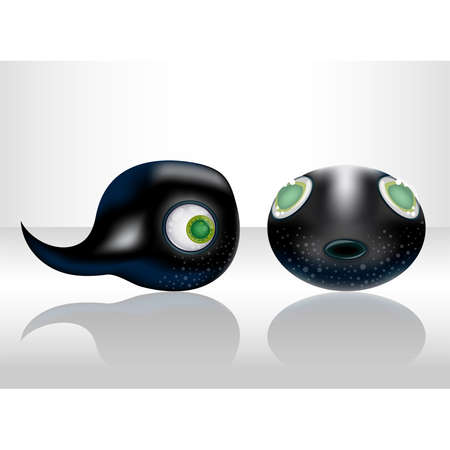 Isolated cute tadpole. Illustration 10 versionのイラスト素材