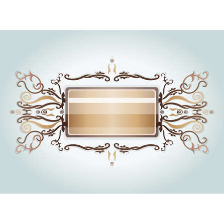 Brown and beige brooch. Illustration 10 versionのイラスト素材