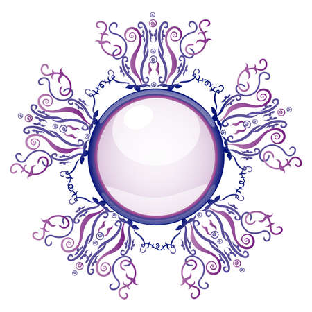 Violet and blue brooch. Illustration 10 versionのイラスト素材