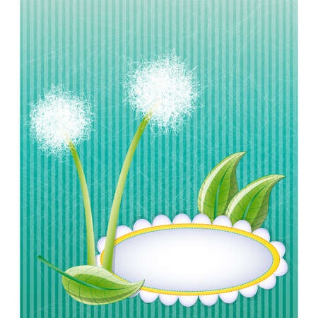 Green layout with dandelionsのイラスト素材