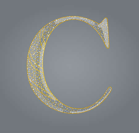 Abstract golden letter C  Illustration 10 versionのイラスト素材