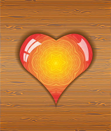 Heart on wood texture. Illustration 10 versionのイラスト素材