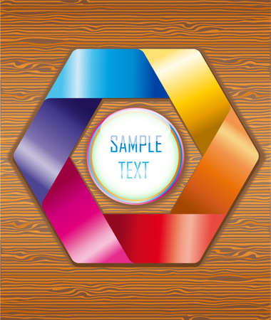 Wood texture with colorful ribbons. Illustration 10 versionのイラスト素材