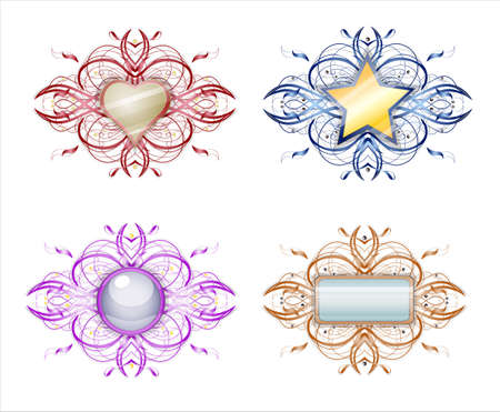 Set with  broachs. Illustration 10 version.のイラスト素材