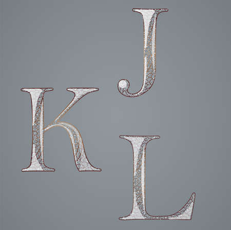 Set with abstract letters. のイラスト素材