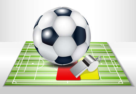 Football field with footballs set. Illustration 10 version.のイラスト素材