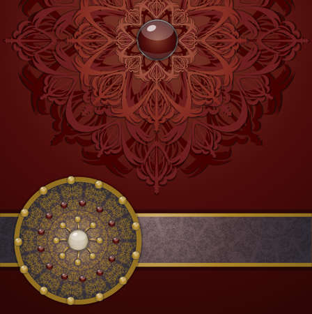 Retro background with ornament, Illustration 10 versionのイラスト素材