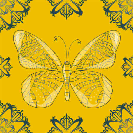 Seamless background with butterfly. Illustration 10 versionのイラスト素材