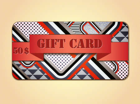 Retro stile abstract gift card. Illustration 10 versionのイラスト素材