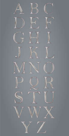 Set with abstract lettersのイラスト素材