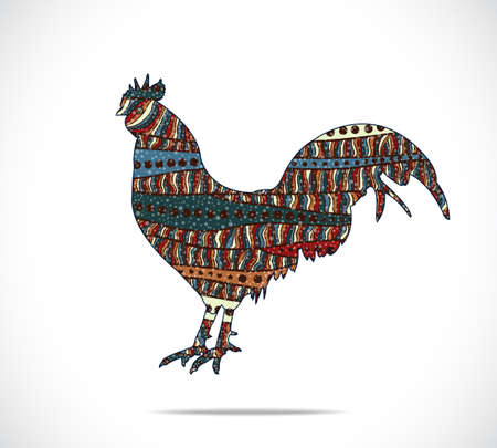 Abstract colorful rooster. Illustration 10 versionのイラスト素材