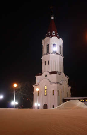 Chapel at nightの写真素材