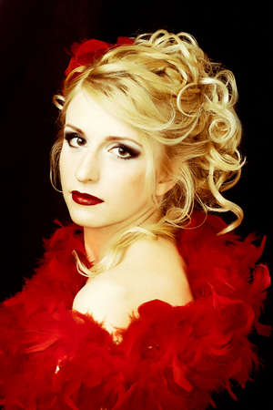 Stylish portrait of the girl in the red