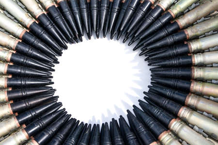 The bullets combined on a circle with a hole in the middleの写真素材