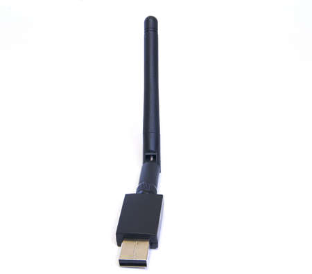 Wi fi adapter usb isolated on a white backgroundの写真素材