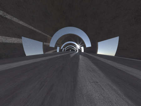 3d render of modern interior with skyの写真素材