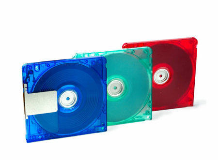 Colorful Mini-disc isolated on white Backgroundの写真素材