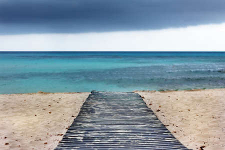catwalk on beach in Menorca - Balearic Islands  Spain の写真素材
