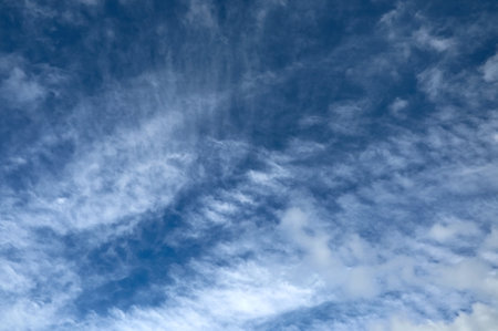 Beautiful blue sky against a background of clouds. Sky with clouds weather natureの写真素材