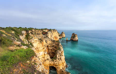 Rocky coast Algarve southern Portugalの写真素材