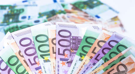 lots of  euro money banknotes financial Saving cash