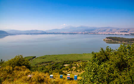 Pamvotida lake Landscape Greece Nature Travel  Backgoundの写真素材