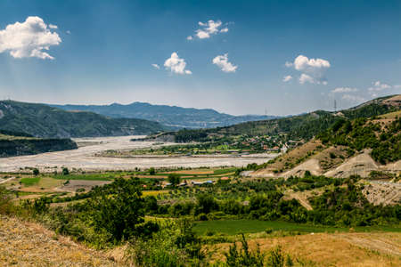 River Valley summer Landscape Distrct Gramsh Albania Travel tipの写真素材