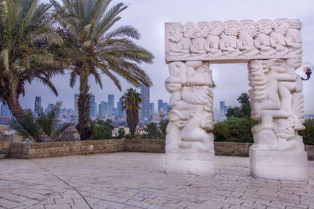 The Gate of Faith Monument in Abrasha Park Jaffa Tel Aviv Israelの写真素材