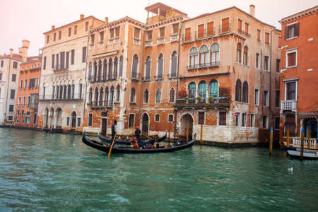 Venice grand canal in the morning mist lagoon cityのeditorial素材