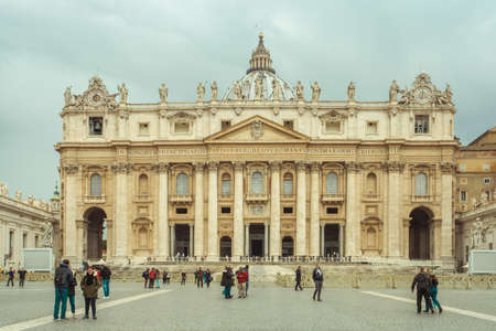 St. Peter's Square and Basilica in the Vatican Cityのeditorial素材