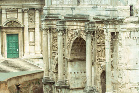 the Roman Forum   Rome varied antique  architecture ruins Italy capital Cityのeditorial素材