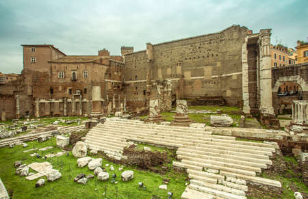 the Roman ruins Forum of Augustus  The Temple of Mars Ultor Rome Italy the Eternal City