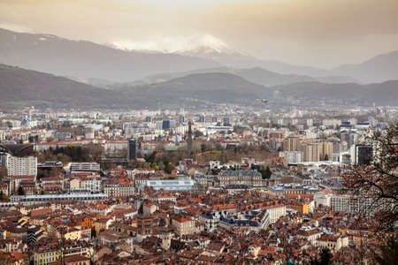 cityscape of  Grenoble  view from the Bastille France Europe