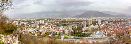 cityscape of  Grenoble  view from the Bastille France Europeの写真素材