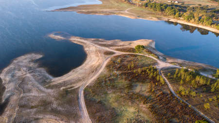 Reservoir from Montargil view from above Ponte de Sor Alentejo Portugalの写真素材