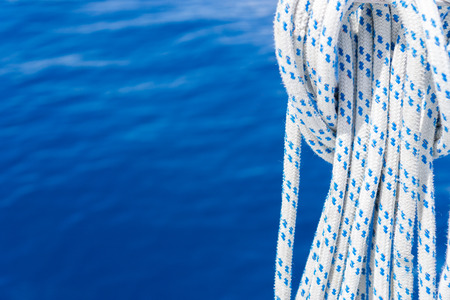Sailing Fall Ropes on Blue Sea Background