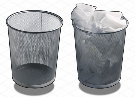 White background of a wastepaper basket caseの写真素材