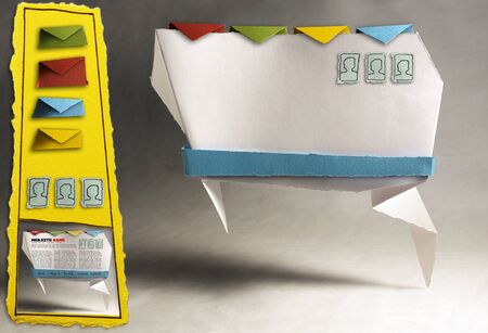 Infographics photograph of an Origami Website template, hand made, fully componibleの写真素材