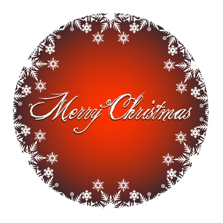 Merry Christmas Decoration with white snow iconsのイラスト素材
