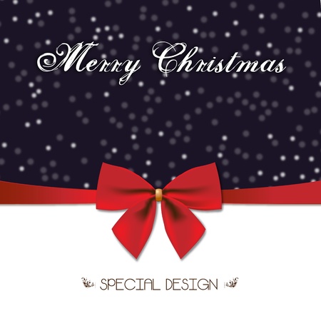 Merry Christmas special design and Red Gift Bow  Xmas decoration for cards and Menù witha  special and elegant graphics and red Gift Bowのイラスト素材