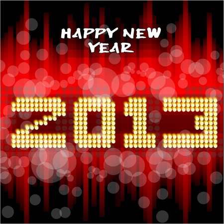 Happy new year s eve with a multicolored background, bright text like little light ball のイラスト素材