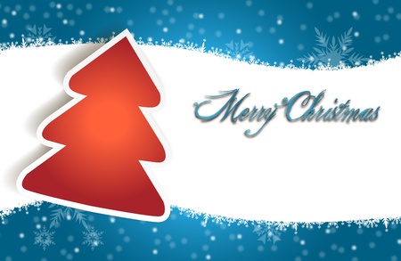 Merry Christmas Card with Snow icon decoration,red tree icon and copy space  Merry Xmas card with Snow icon decoration and red tree icon, with copy spaceのイラスト素材