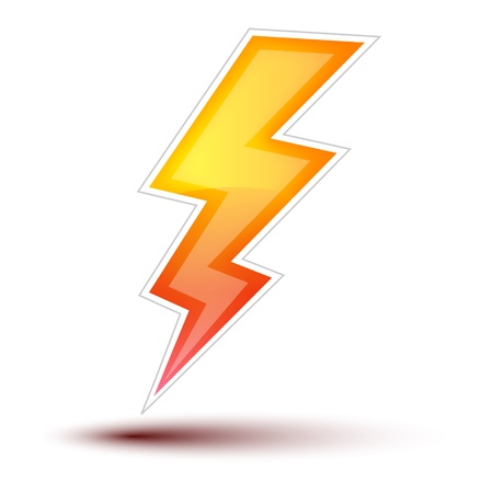Lightning Icon Concept on white background  Lightning Icon on white background, concept button full sizedのイラスト素材