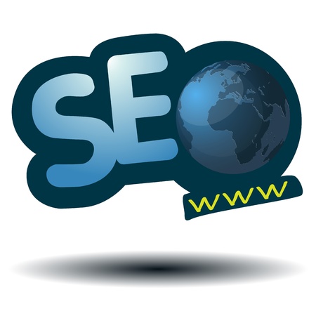 SEO Icon with Blue World Globe WWW  のイラスト素材