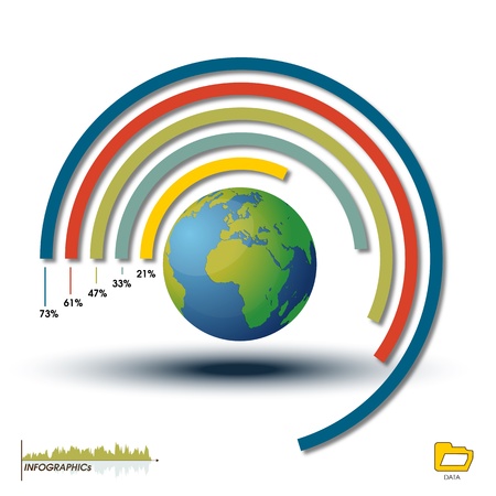 World Infographic Histogram, Chart Graphics  Infographics World Element Histogram Customizable to explain the growth of your Business International Style のイラスト素材