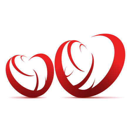 Two red heartsのイラスト素材