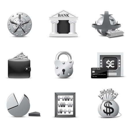 Banking icons | B&W seriesのイラスト素材