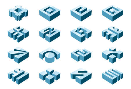 3D design elementsのイラスト素材