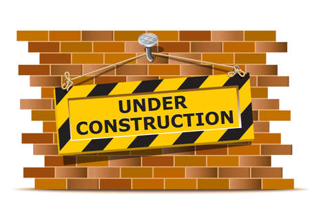 Under construction wallのイラスト素材