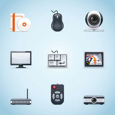 Computer peripherals iconsのイラスト素材